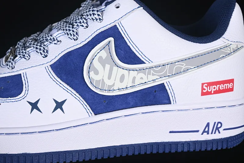 All categories Nk Air Force 1 Air Force series Nk Air Force 1 Low Air Force low top Nike Air Force 1'07 Low Supreme joint gray hook blue pig eight Air Force 1 low top casual sneakers XZ6188-187